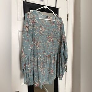 SHEIN Curve Floral Blue Women's Top